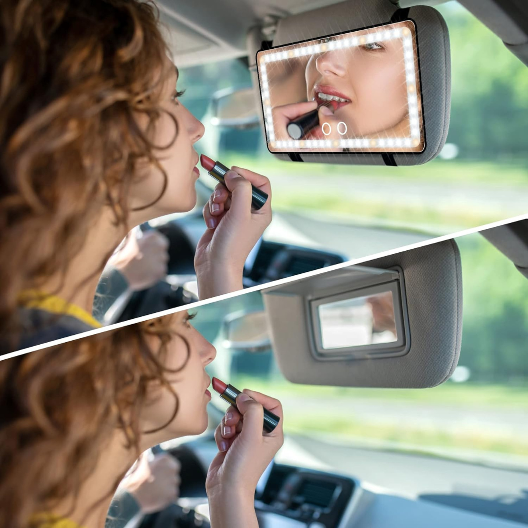 Espejo de maquillaje para coche con luces LED™